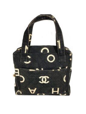 Chanel Handbag Pattern Icon CC Logo Canvas Black